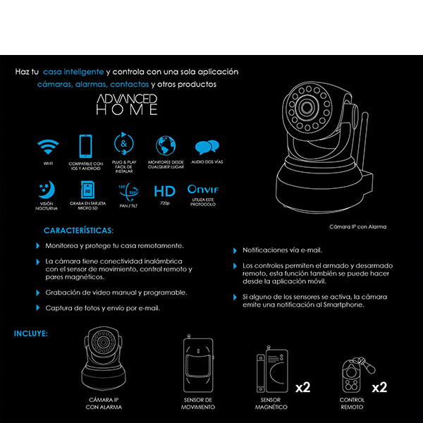 Sistema de vigilancia con cámara y alarma